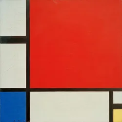 Composición en rojo, azul y amarillo